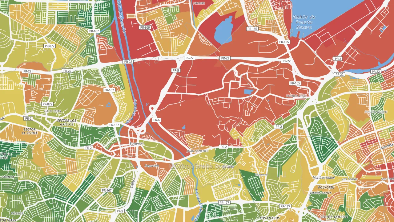 Fort Buchanan, PR Map of Theft Rates