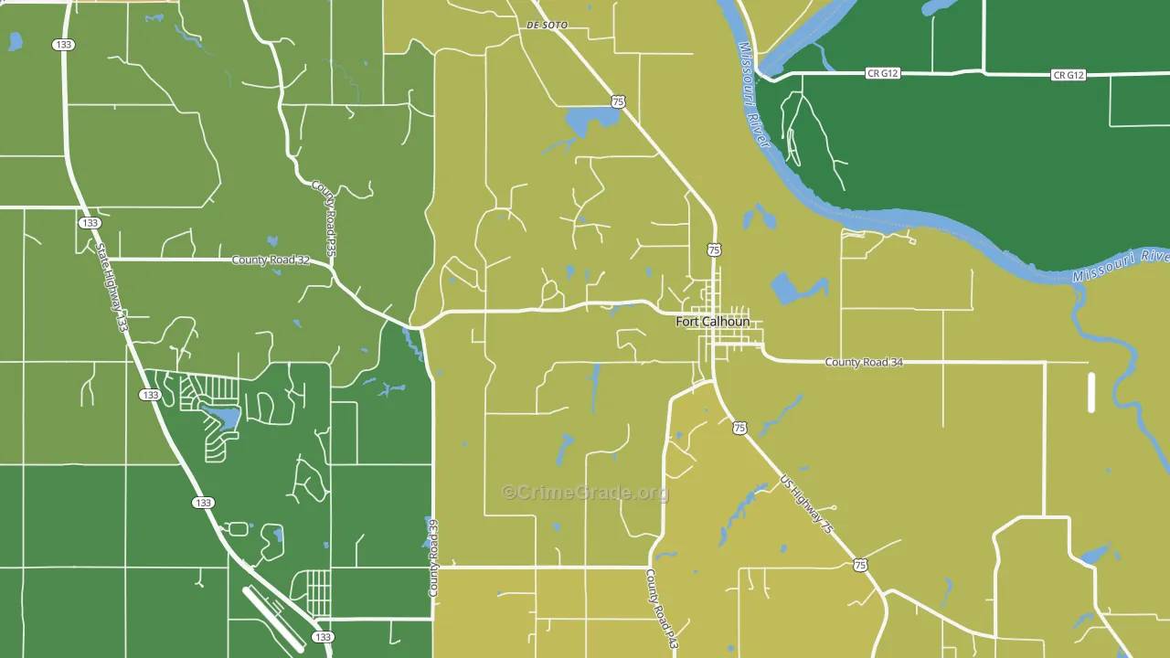 Fort Calhoun, NE Map of Theft Rates