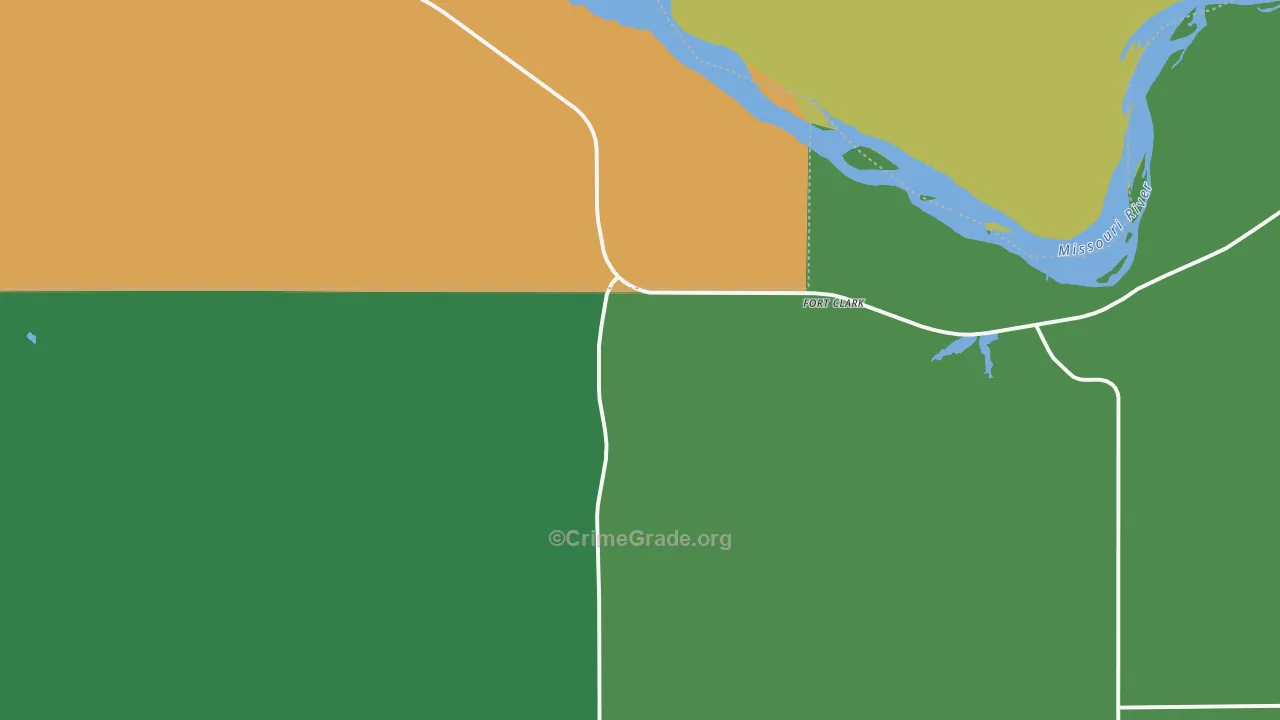 Fort Clark, ND Map of Theft Rates
