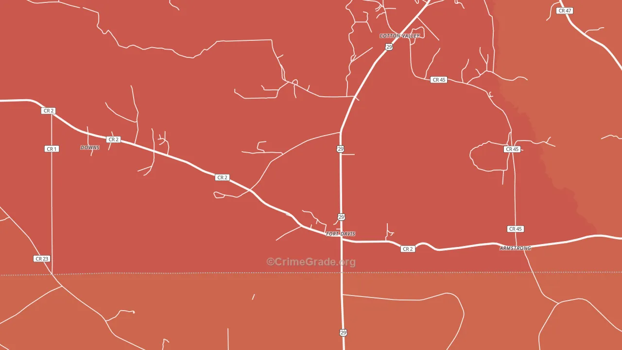 Fort Davis, AL Map of Theft Rates