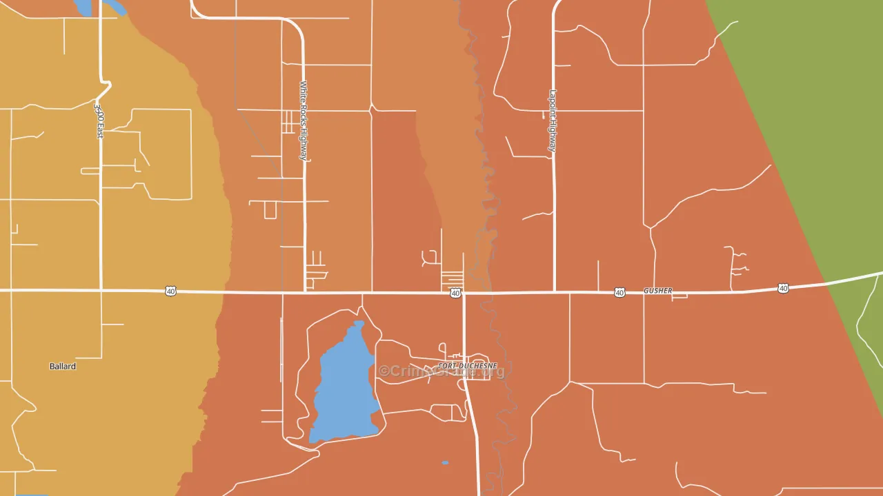 Fort Duchesne, UT Map of Theft Rates