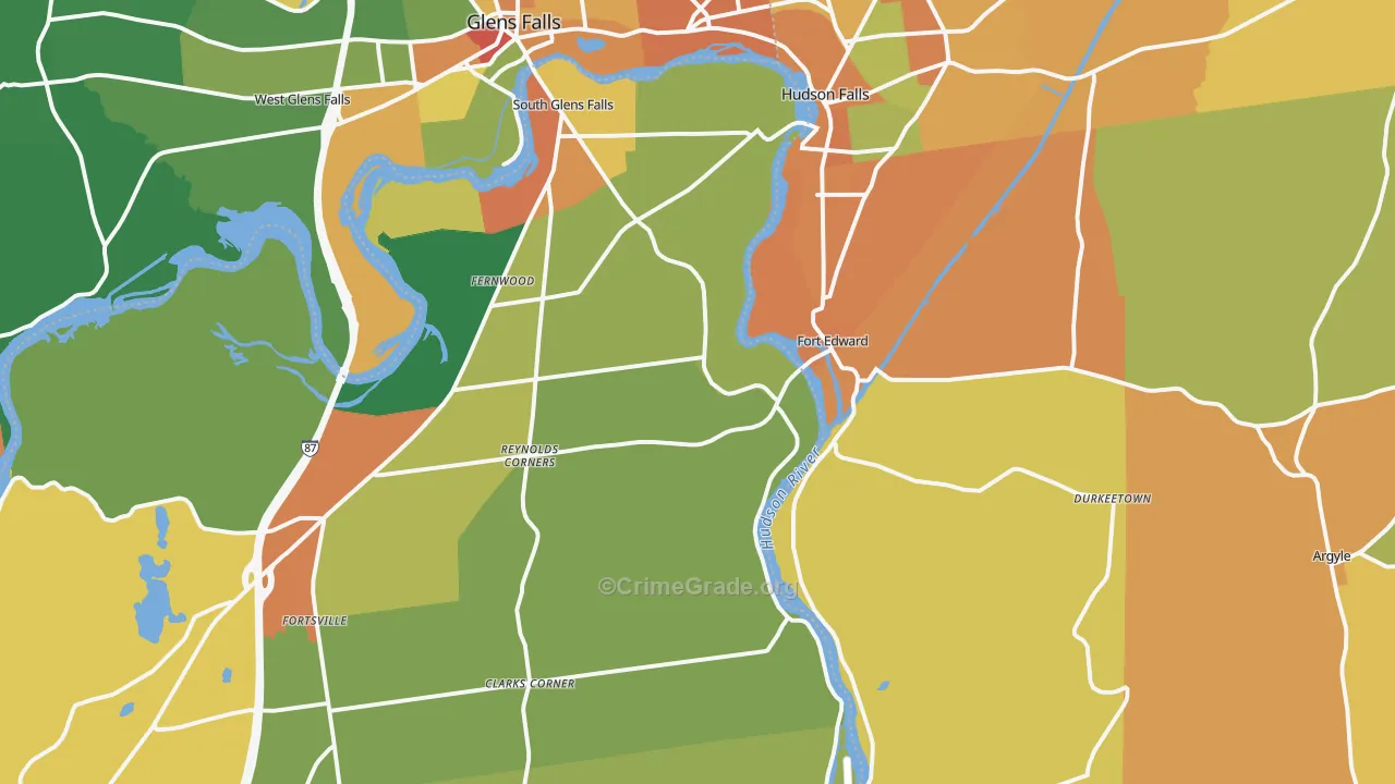 Fort Edward, NY Map of Theft Rates