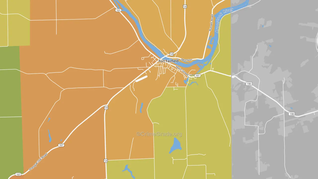 Fort Fairfield, ME Map of Theft Rates