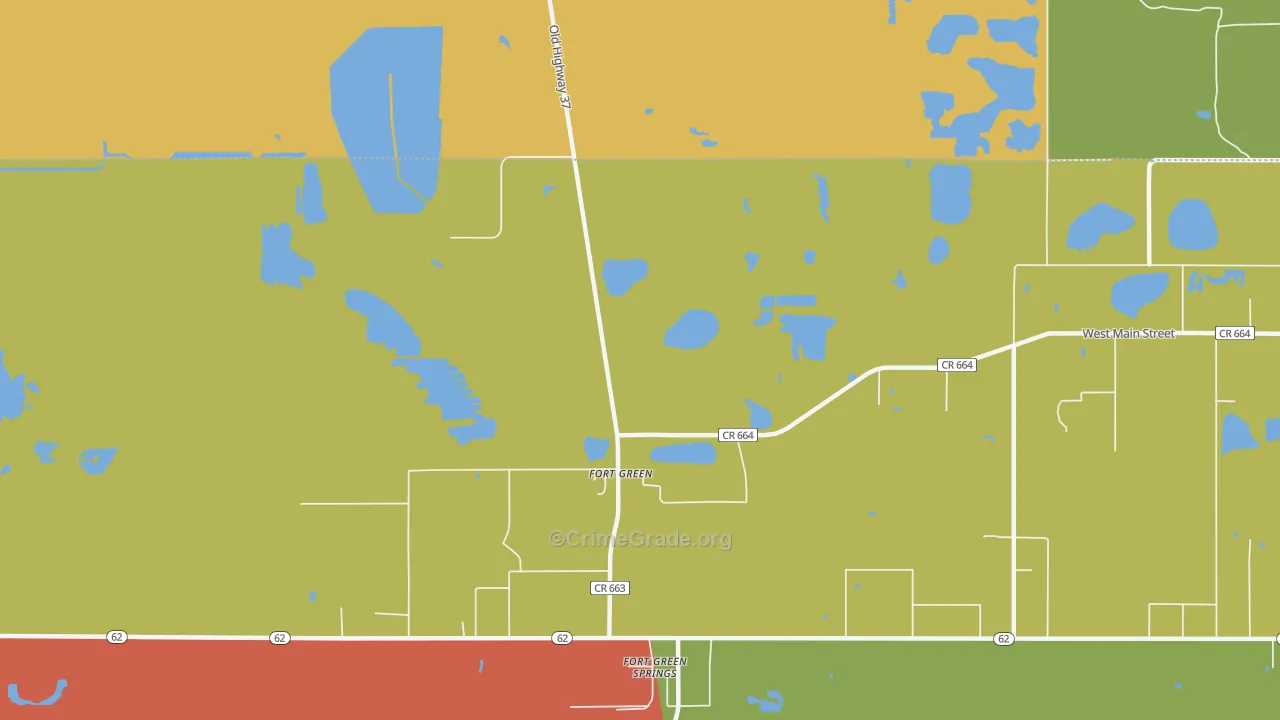 Fort Green, FL Map of Theft Rates