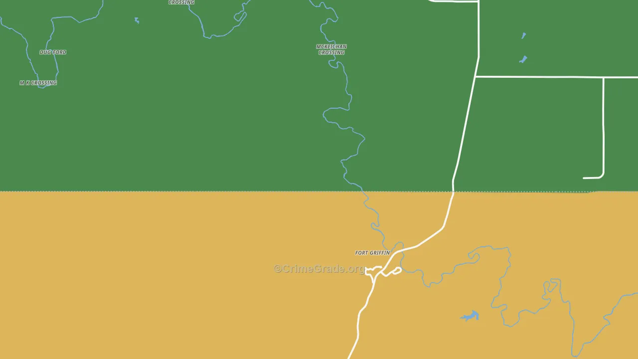 Fort Griffin, TX Map of Theft Rates