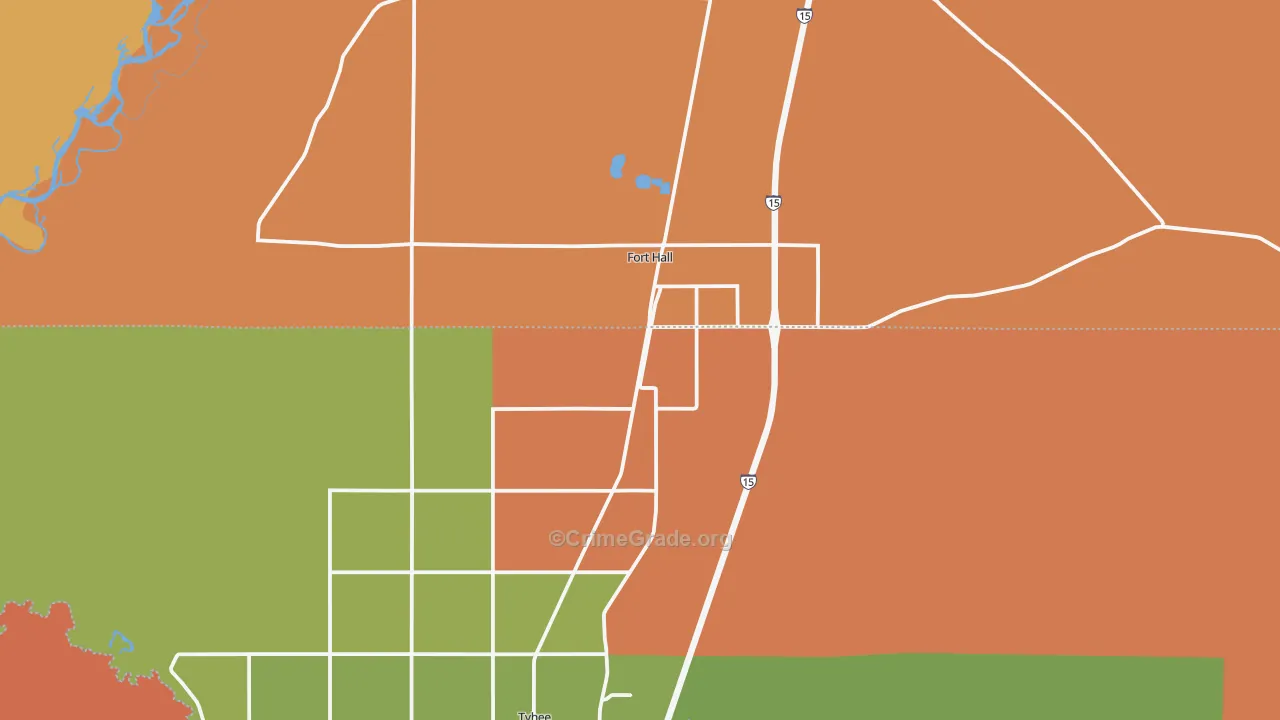 Fort Hall, ID Map of Theft Rates