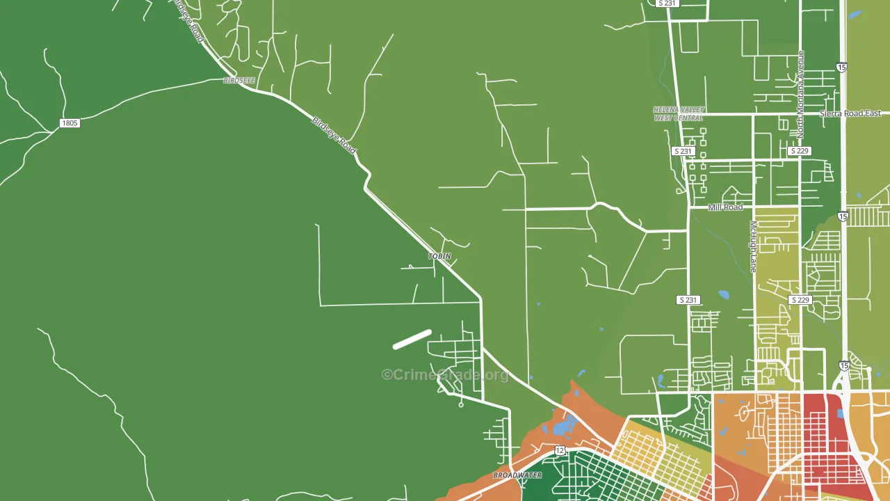 Fort Harrison, MT Map of Theft Rates