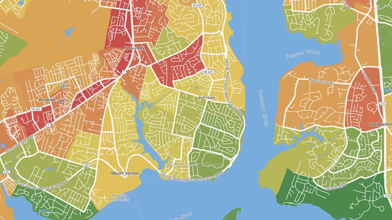 Fort Hunt, VA Map of Theft Rates