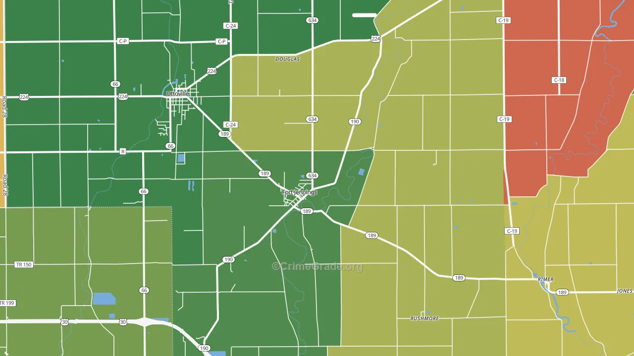 Fort Jennings, OH Map of Theft Rates