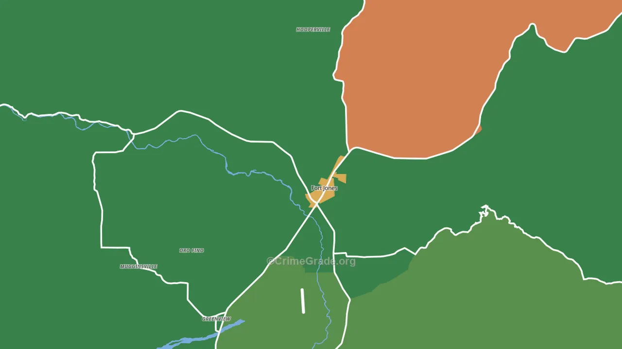 Fort Jones, CA Map of Theft Rates