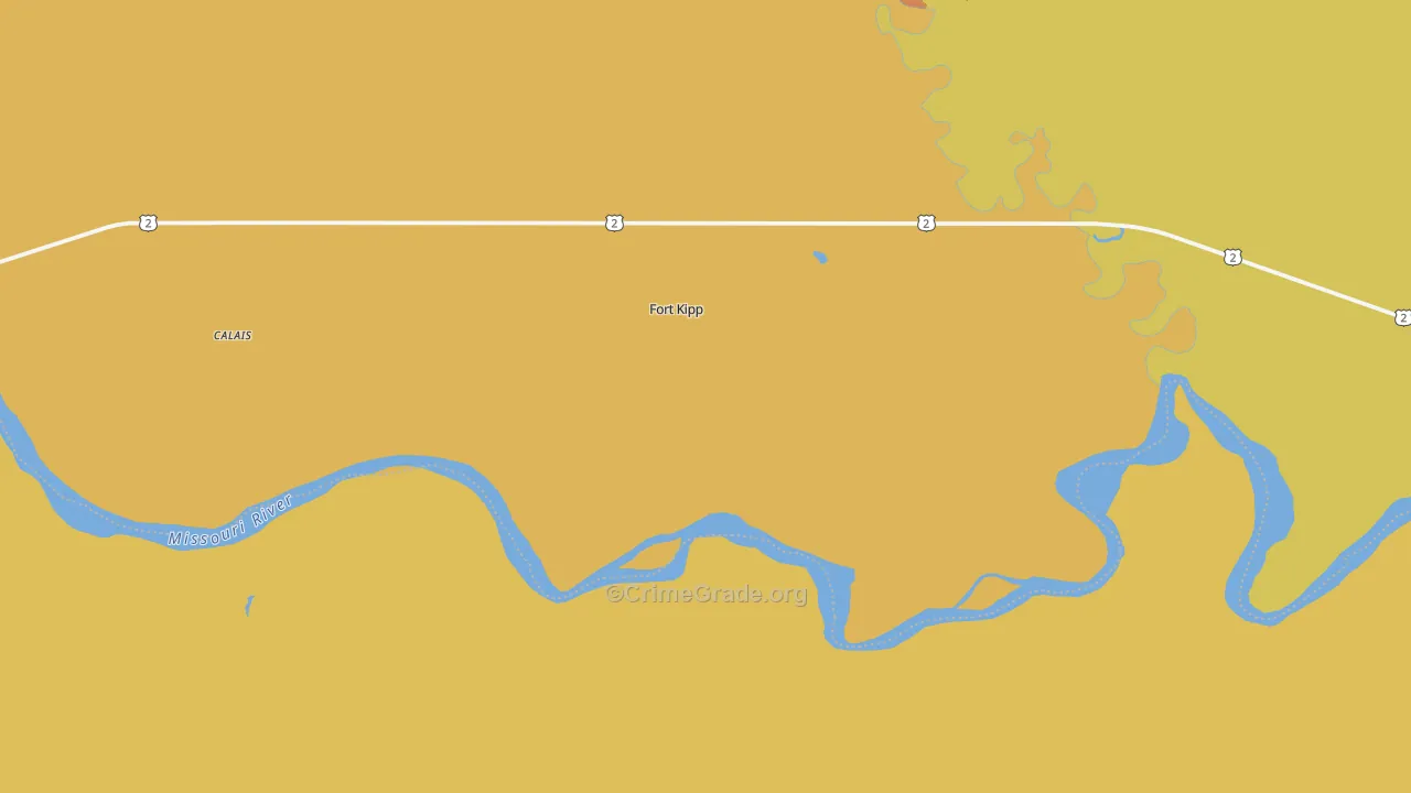 Fort Kipp, MT Map of Theft Rates