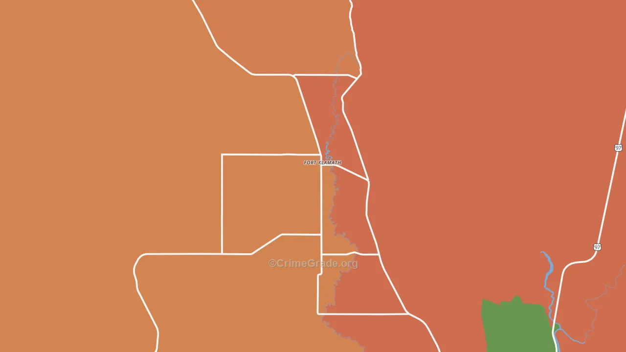 Fort Klamath, OR Map of Theft Rates