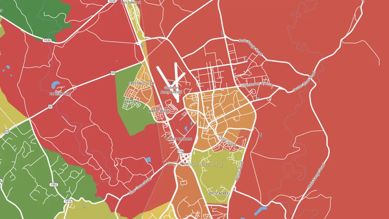 Fort Knox, KY Map of Theft Rates
