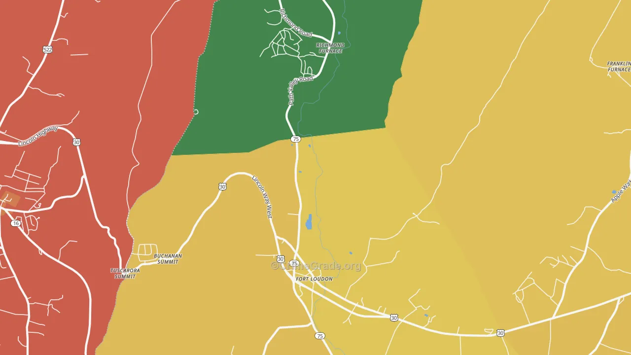 Fort Loudon, PA Map of Theft Rates