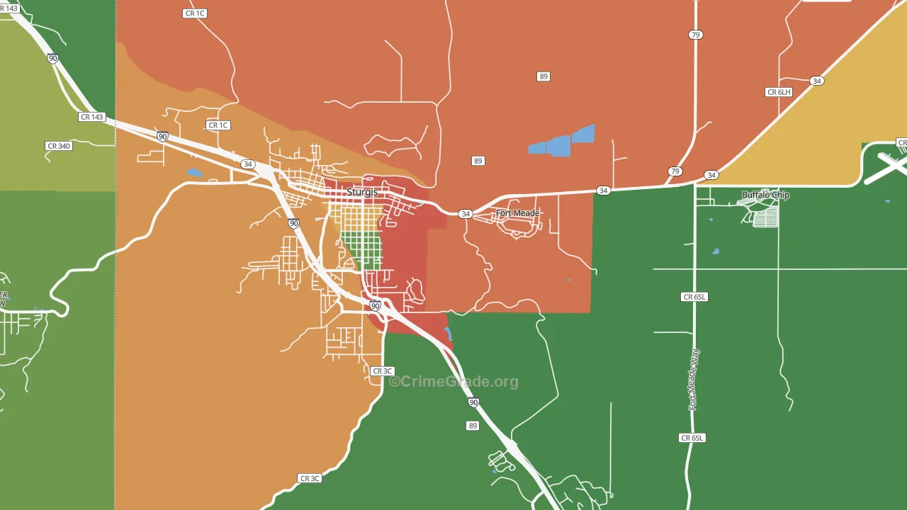Fort Meade, SD Map of Theft Rates