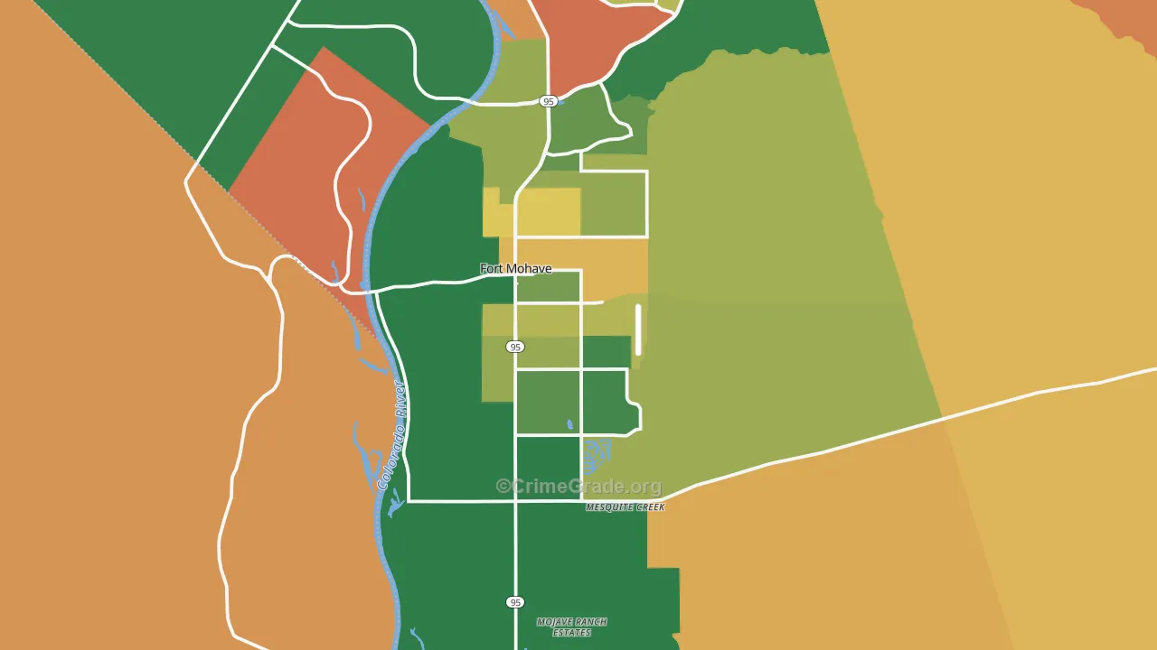 Fort Mohave, AZ Map of Theft Rates
