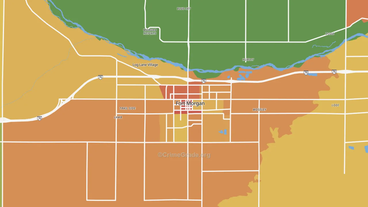 Fort Morgan, CO Map of Theft Rates