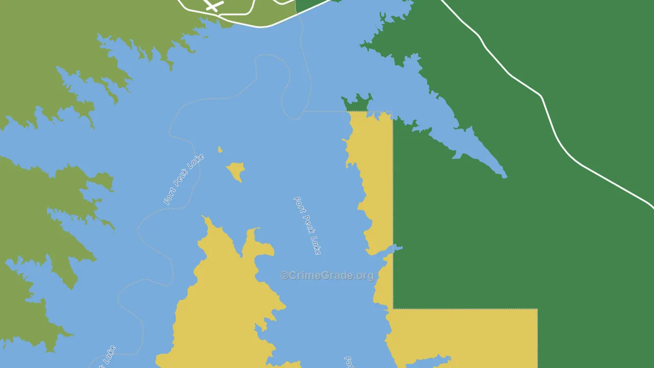 Fort Peck, MT Map of Theft Rates