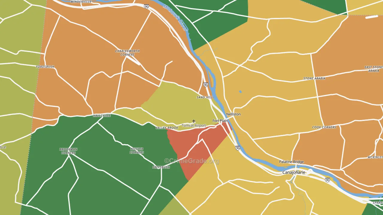 Fort Plain, NY Map of Theft Rates