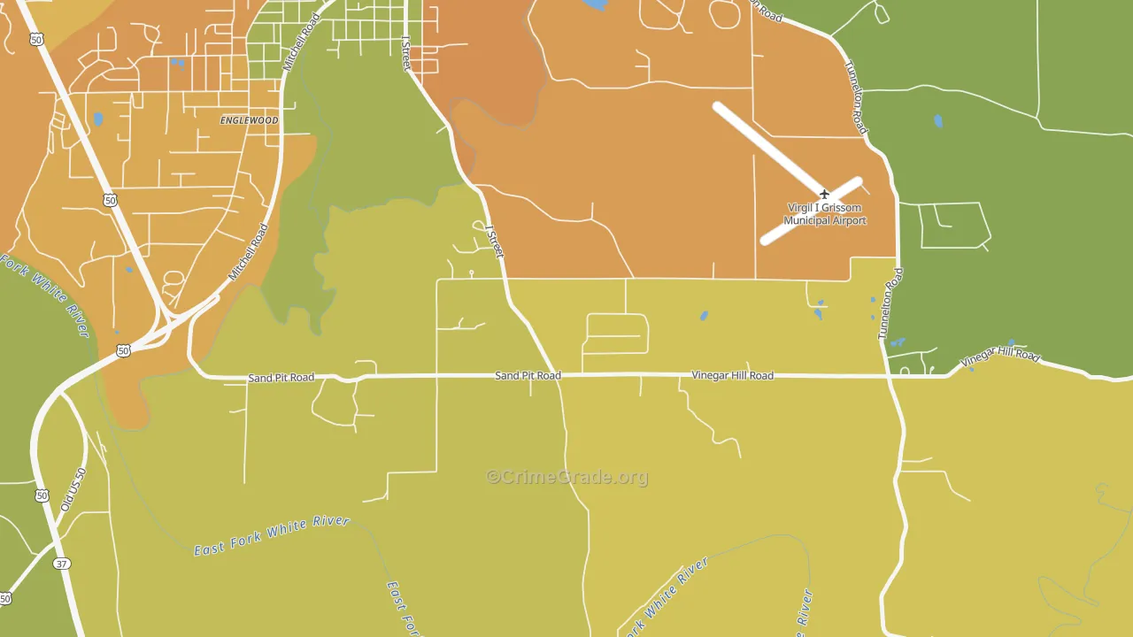 Fort Ritner, IN Map of Theft Rates