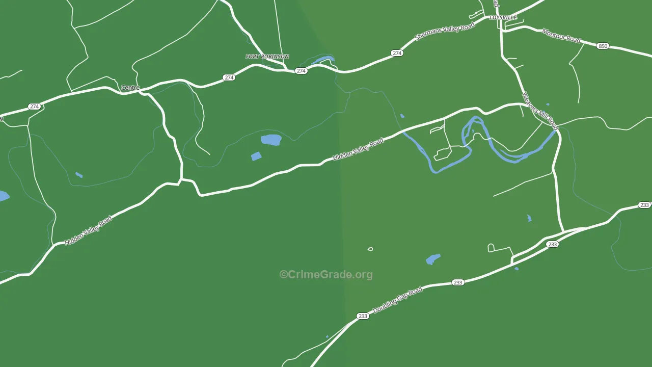 Fort Robertson, PA Map of Theft Rates