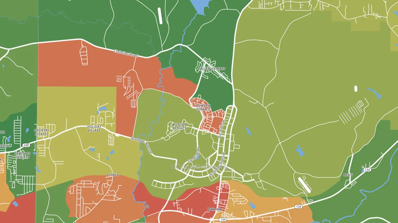 Fort Rucker, AL Map of Theft Rates
