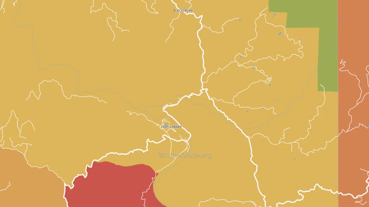 Fort Seward, CA Map of Theft Rates