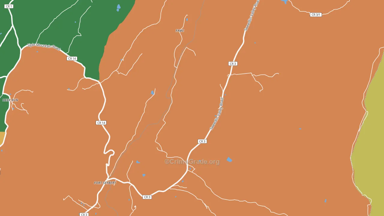 Fort Seybert, WV Map of Theft Rates