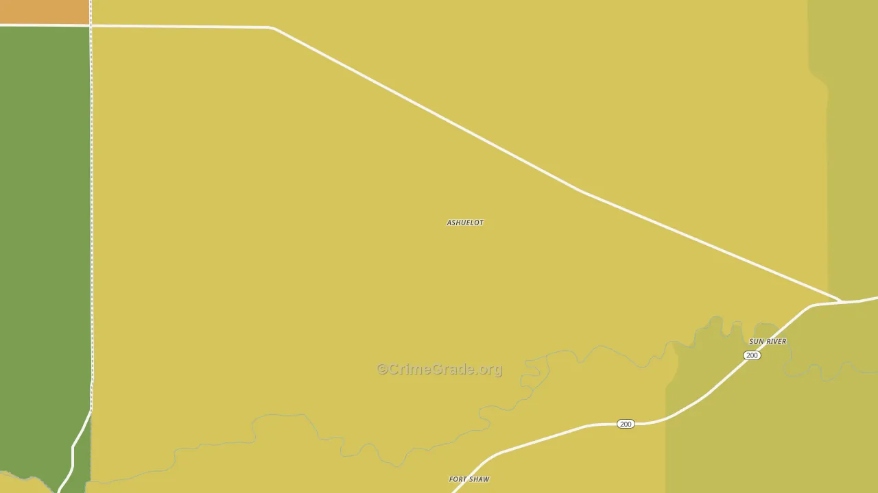 Fort Shaw, MT Map of Theft Rates