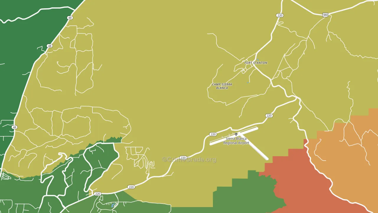 Fort Stanton, NM Map of Theft Rates
