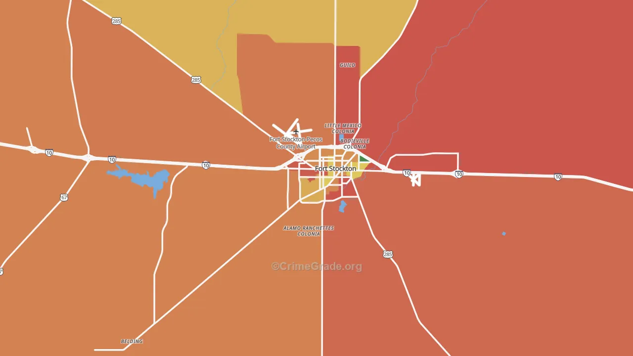 Fort Stockton, TX Map of Theft Rates