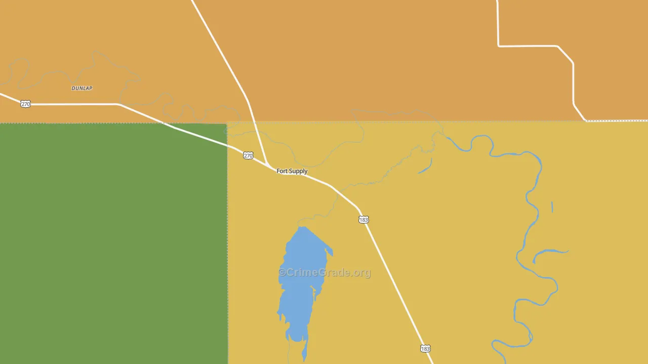 Fort Supply, OK Map of Theft Rates