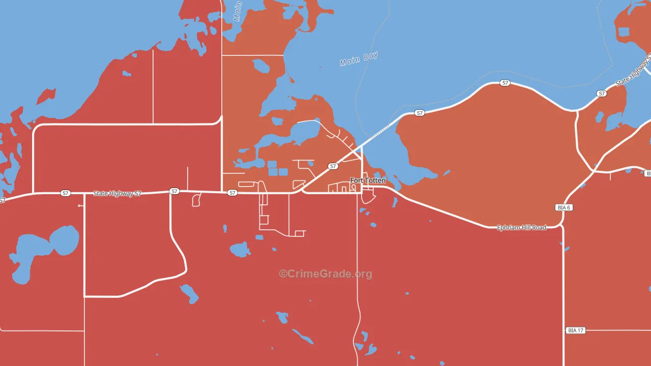 Fort Totten, ND Map of Theft Rates