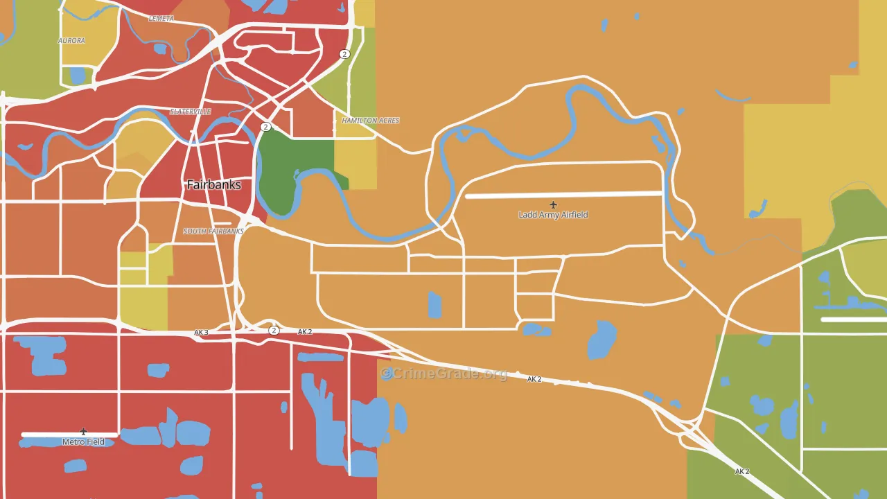 Fort Wainwright, AK Map of Theft Rates