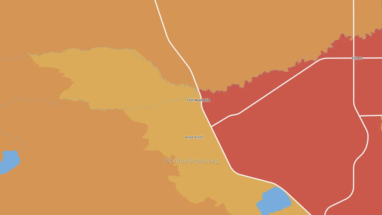 Fort Washakie, WY Map of Theft Rates