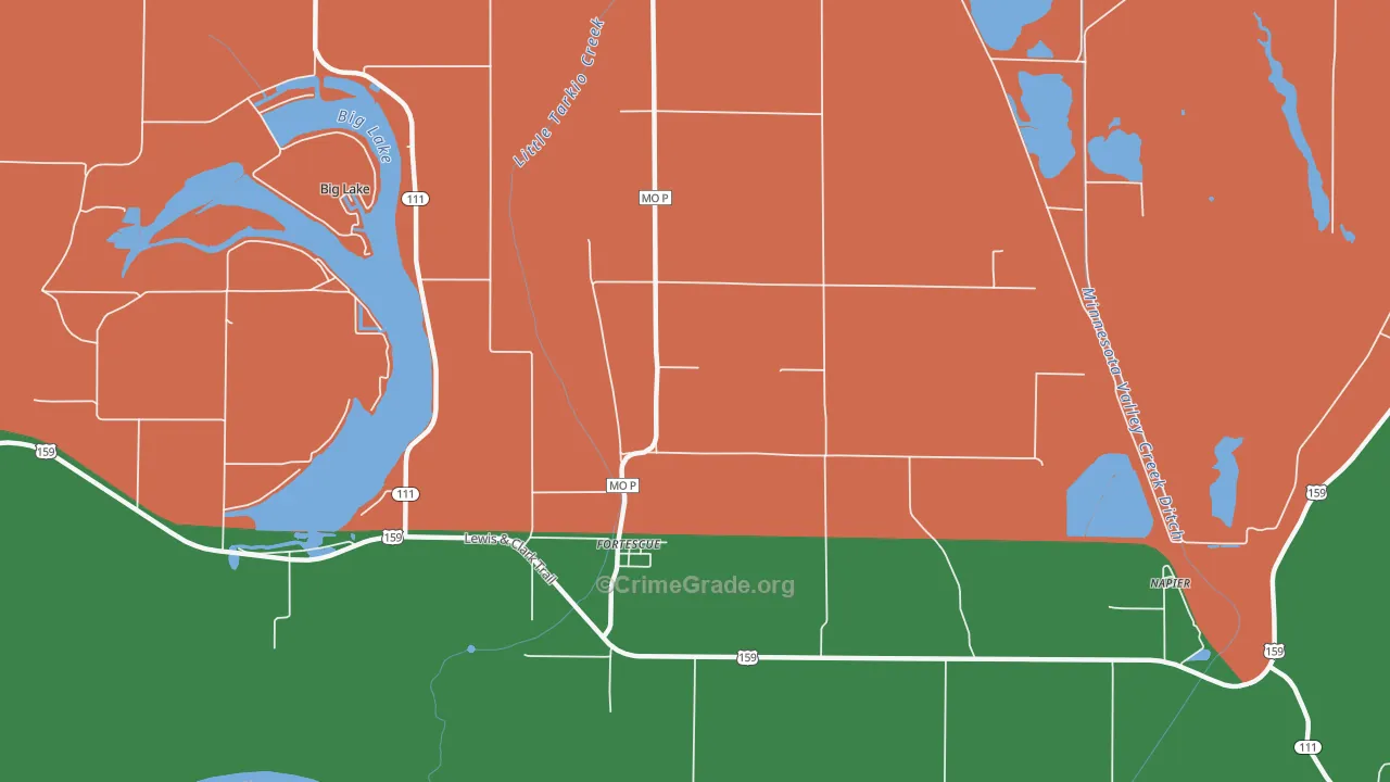 Fortescue, MO Map of Theft Rates