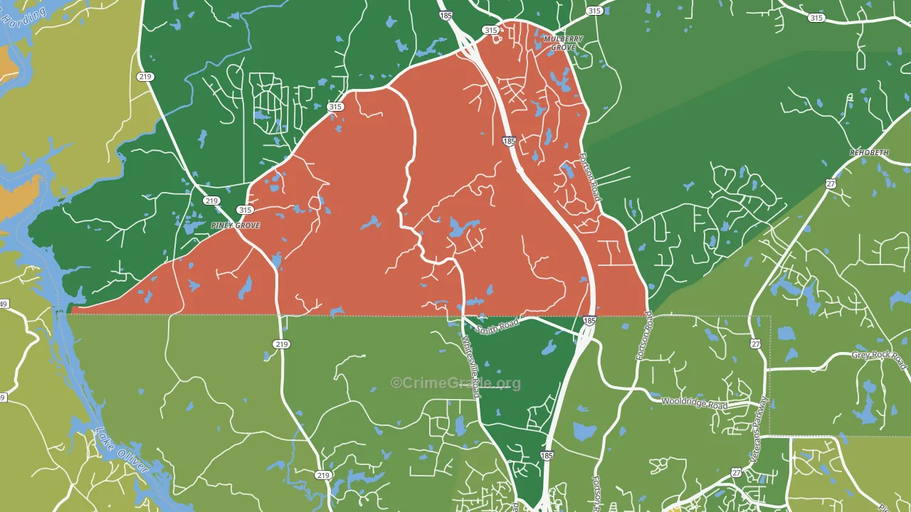 Fortson, GA Map of Theft Rates