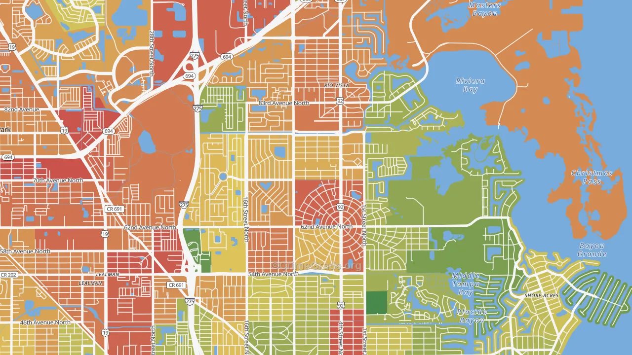 Fossil Park, St. Petersburg, FL Map of Theft Rates