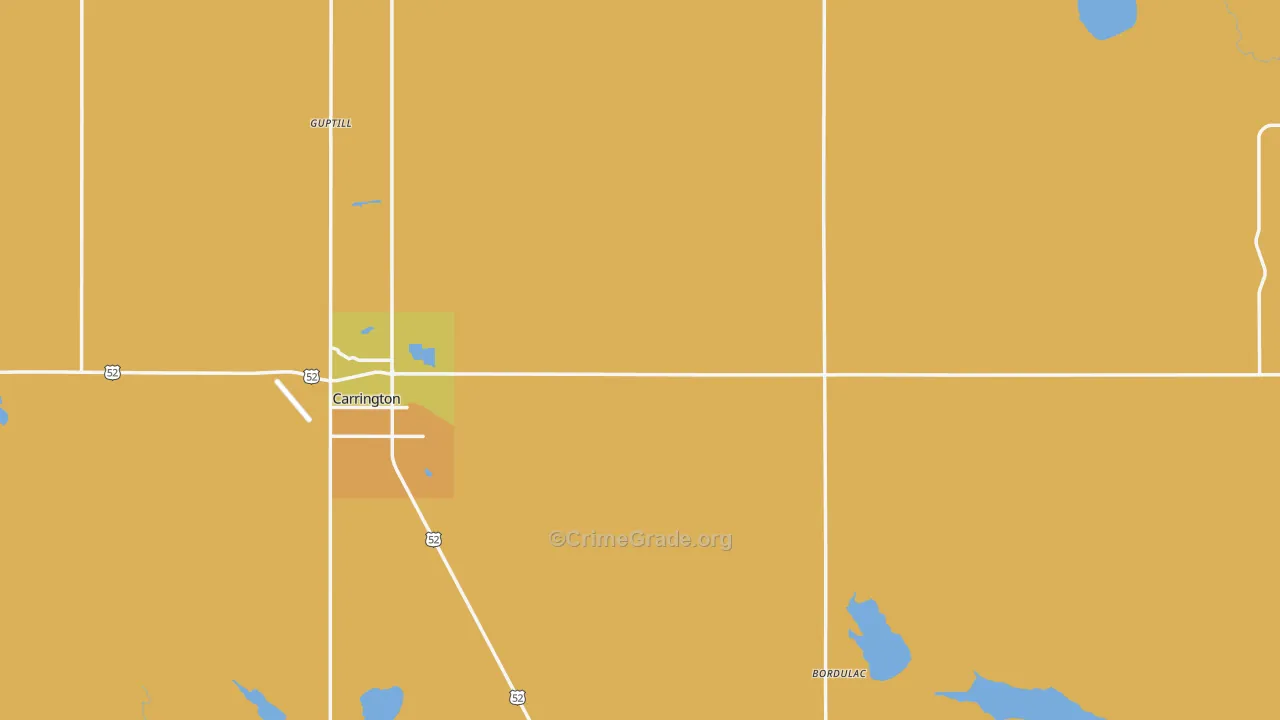 Foster County, ND Map of Theft Rates