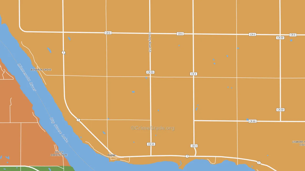 Foster, MN Map of Theft Rates