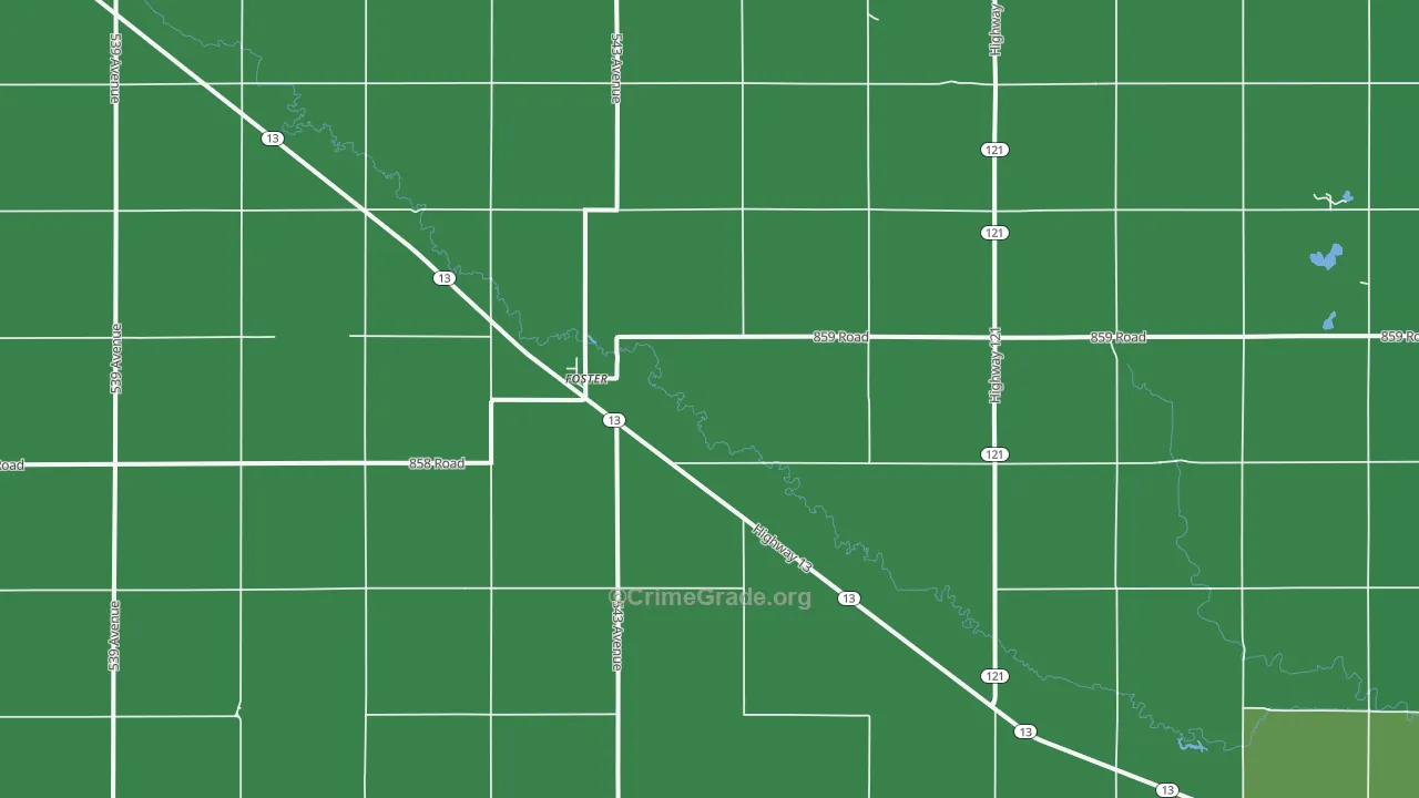 Foster, NE Map of Theft Rates