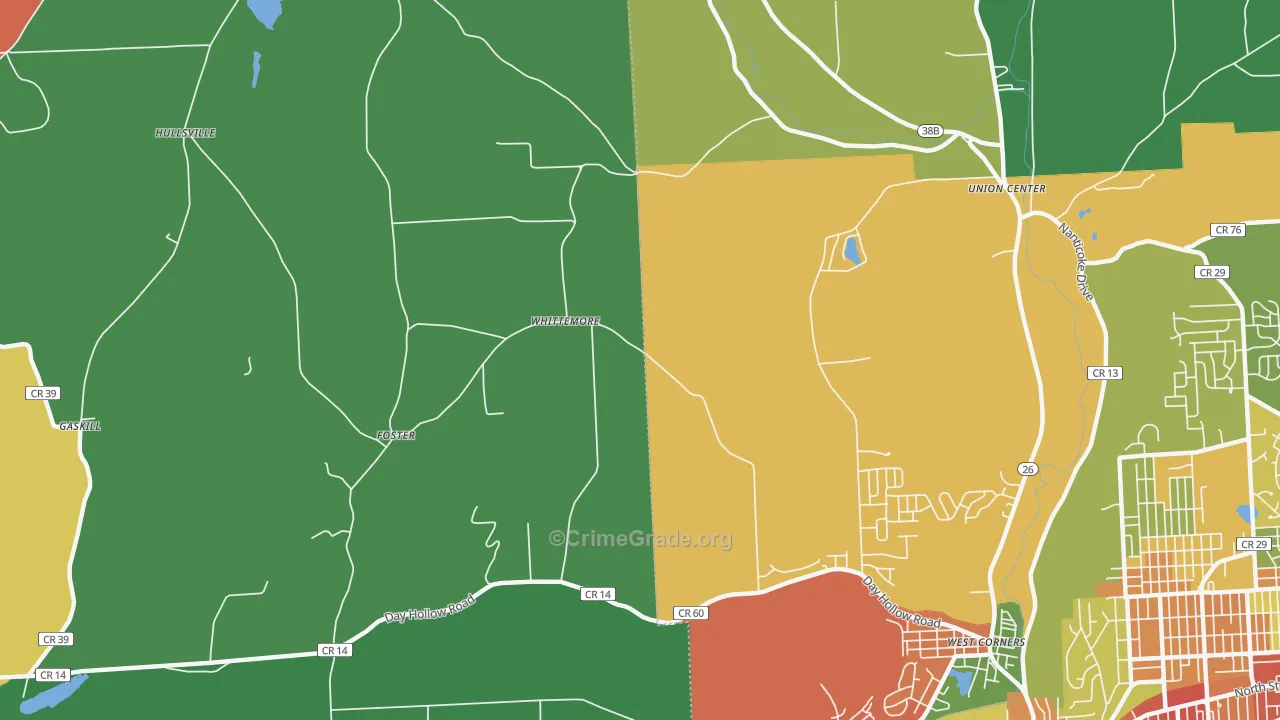 Foster, NY Map of Theft Rates