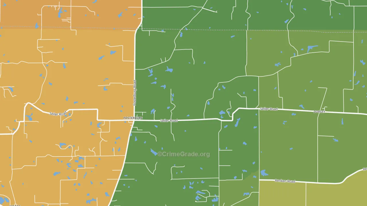 Fosterburg, IL Map of Theft Rates