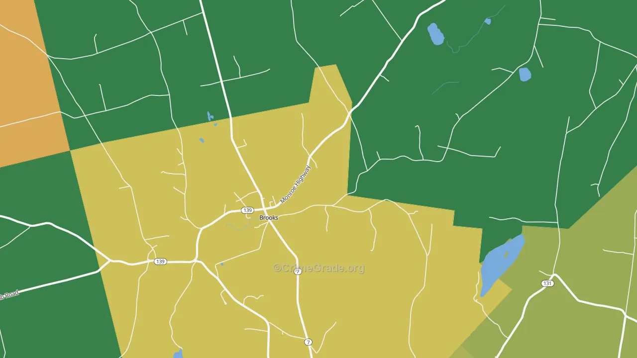 Fosters Corner, ME Map of Theft Rates