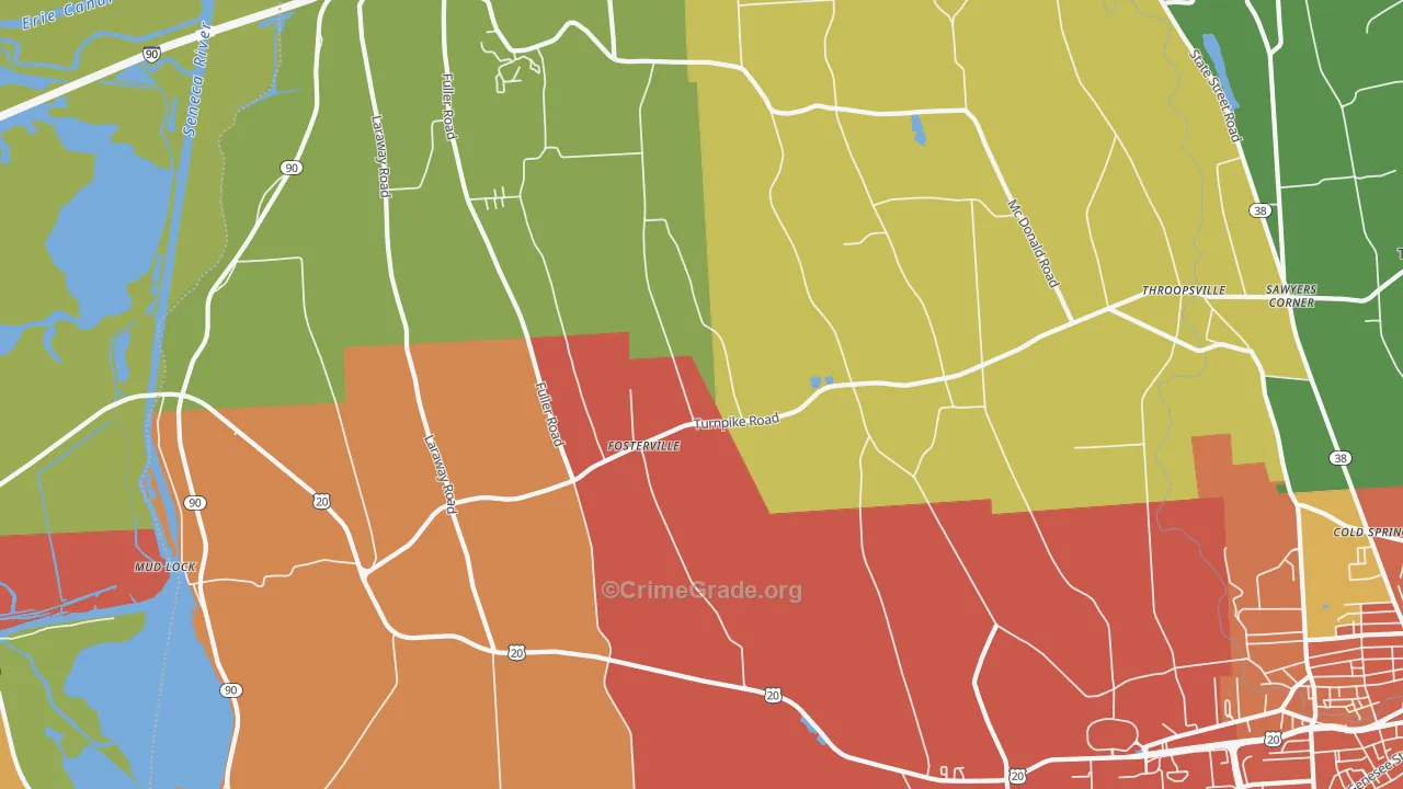 Fosterville, NY Map of Theft Rates