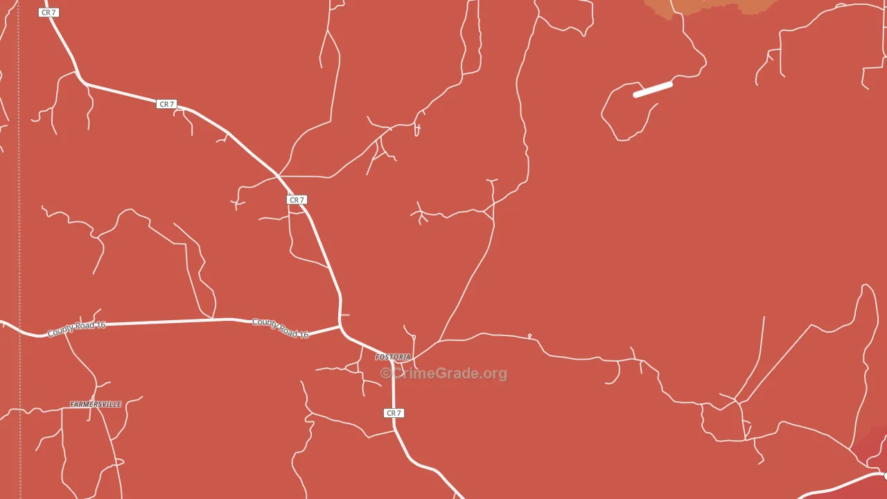 Fostoria, AL Map of Theft Rates