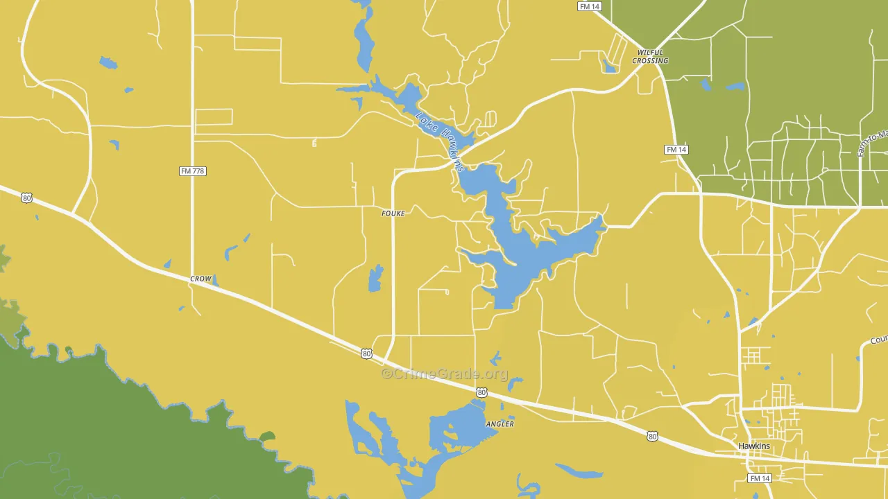 Fouke, TX Map of Theft Rates