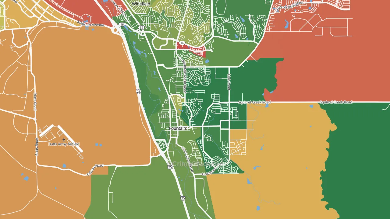 Fountain, CO Map of Theft Rates