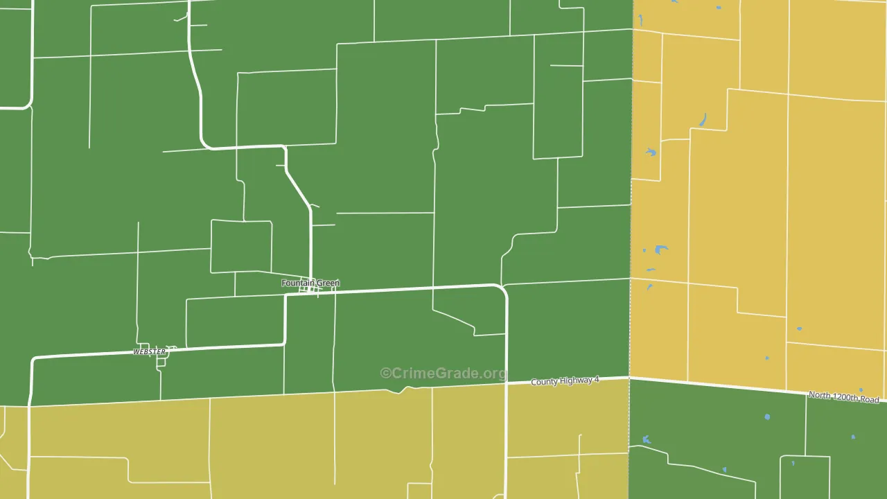 Fountain Green, IL Map of Theft Rates