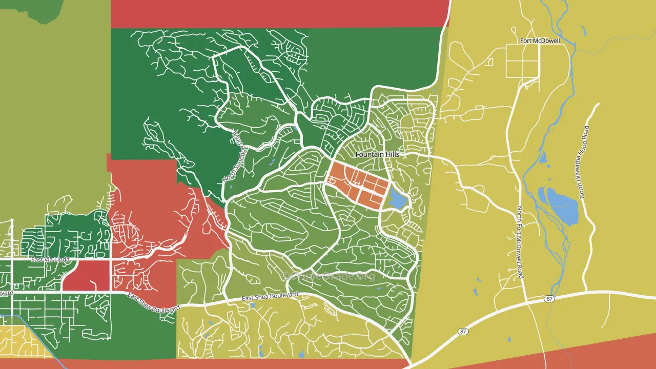 Fountain Hills, AZ Map of Theft Rates